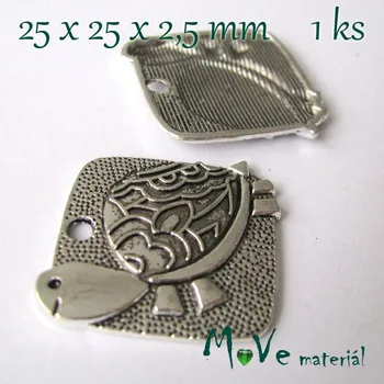 Přívěsek Přívěsek ŽELVA 25x25mm, 1ks, starostříbro