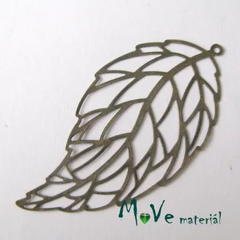 Přívěsek Přívěsek LIST 60x30x0,1mm, 2ks, staromosaz