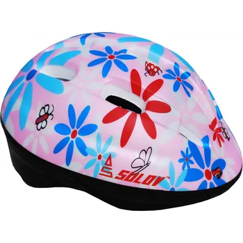 Cyklistická přilba Sulov Junior světle růžová/květy L