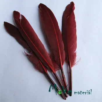 Ozdobné kachní peří délka 120-140mm, 4ks bordó