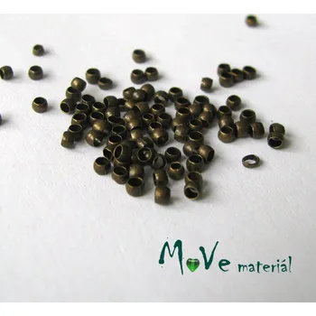 Dětské navlékací korálky Zamačkávací rokajl antik bronz -1g, cca 90 ks