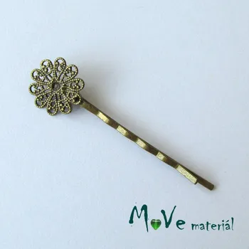 Vlasová spona filigrán květ 16mm, bronz, 1ks