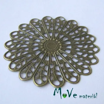 Dětské navlékací korálky Filigrán květ 44mm, 1ks, staromosaz