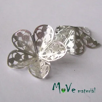 Dětské navlékací korálky Filigrán květ 25mm, 1ks, stříbrný