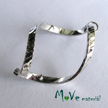 Materiál na výrobu šperku Šlupna 20x30mm hladká VLNKA, 1ks, platina