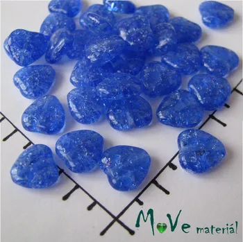 Dětské navlékací korálky České praskačky srdíčka 10mm 18ks, modrá