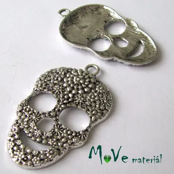 Přívěsek Přívěsek LEBKA 49x31x5mm, 1ks, starostříbro