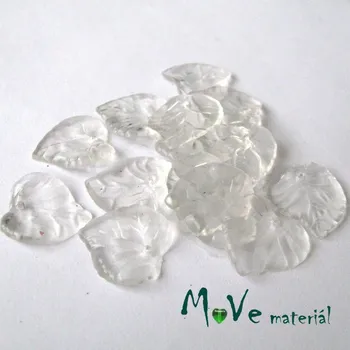 Dětské navlékací korálky Akrylové transparentní lístečky, 15ks, čiré