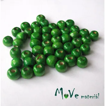 Dětské navlékací korálky Dřevěný korálek 8x7mm, 7g, zelený