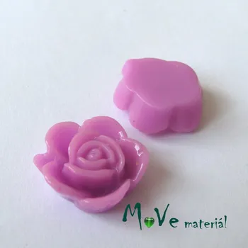 Dětské navlékací korálky Kabošon květ lesklý B5 - resin - 2ks, růžovofialový