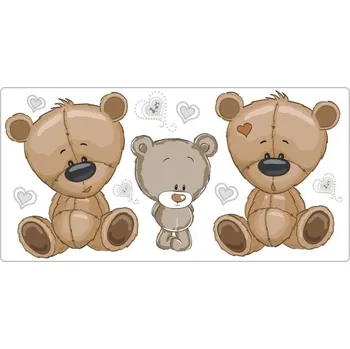 Samolepící dekorace Méďové samolepka na zeď - S