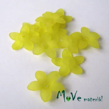 Dětské navlékací korálky Akrylové transparentní květy 17x4mm, 10ks, žluté