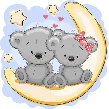 Samolepící dekorace Roztomilí medvídci samolepka na zeď - M