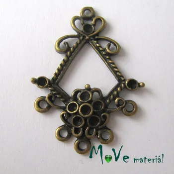 Ramínko Ramínko s květem 26,5 x 35mm, 1ks, staromosaz