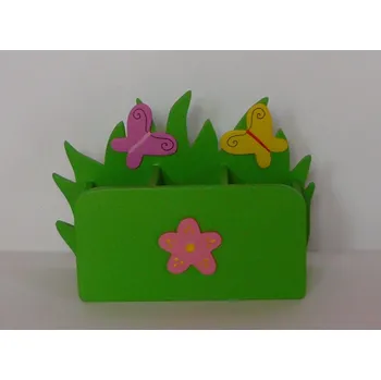 Dřevěný stojan na tužky a pastelky Louka - Zelená