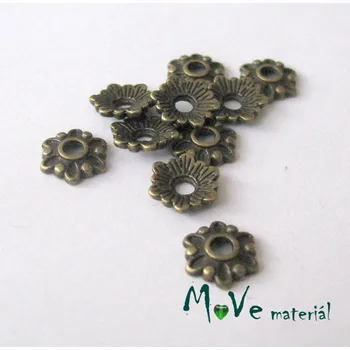 Korálek Kaplík 8x2mm, 10ks, staromosazný