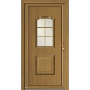 Vchodové dveře Vchodové dveře plastové BAZ 1360 100 L dub zlatý/bílá