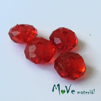 Dětské navlékací korálky Korálek plast disk 12x7mm, 4ks, červený