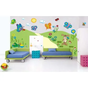 Samolepící dekorace Veselá louka samolepka na zeď - M