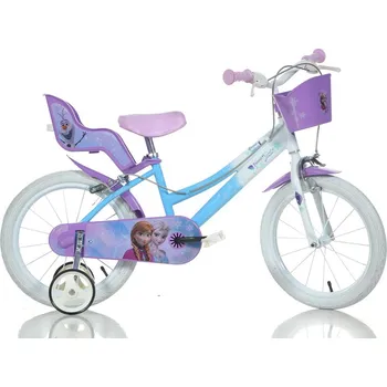 Dětské kolo Dino Bikes 146RFZ 14" Frozen se sedačkou pro panenku a košíkem