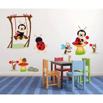 Samolepící dekorace Roztomilé berušky samolepka na zeď M