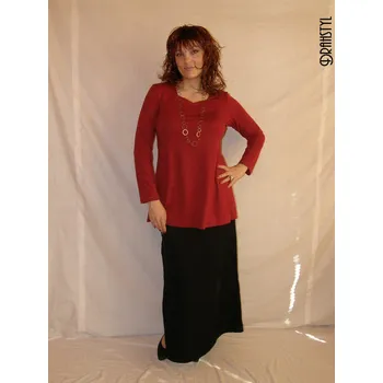 Halenka Gábina, Barva Červená, Velikost M, Materiál 96% Viskoza 4% Lycra