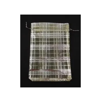 Dárková taška Organzový sáček stříbrno-žlutý