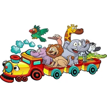 Samolepící dekorace Vláček safari samolepka na zeď - S