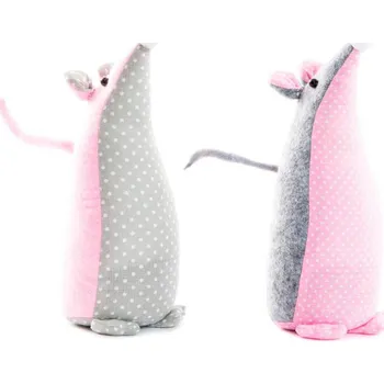 Dekorace textilní myška 7x8x20/2b.