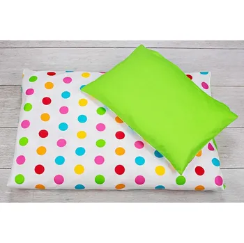 Dětsný nábytek Sada do postýlky Barevné puntíky - Zelená 135x100 cm