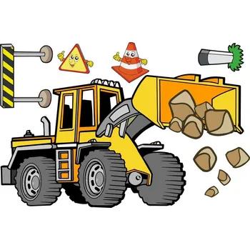 Samolepící dekorace Bagr samolepka na zeď - S