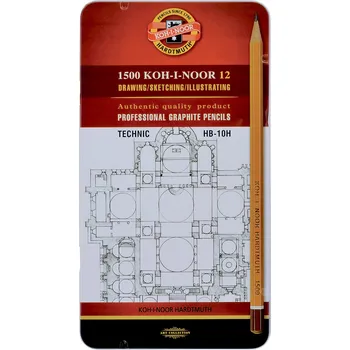 Grafitová tužka Tužka 1502/1 sada TECHNIK (HB -10H)