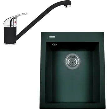 Granitový dřez Sinks Cube 410 Metalblack + Sinks Capri 4 - 74 Metalblack