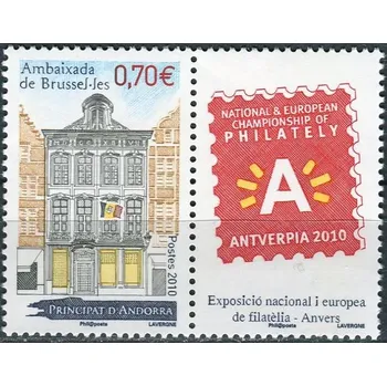 Poštovní známka Post France (2010) MiNr. 713 ** - Andora (Fr.) - Andorrského velvyslanectví v Bruselu; Mezinárodní výstava poštovních známek Antverpia 2010 Antwerp