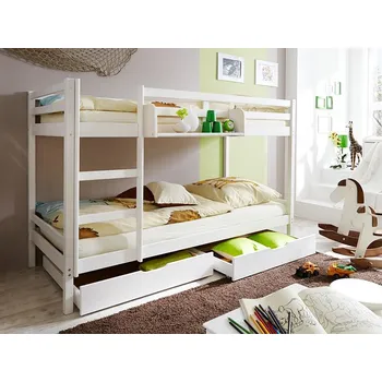 Dětská postel Patrová postel - palanda KEWIN masiv bílá