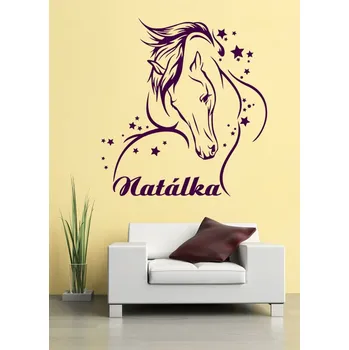Samolepící dekorace Samolepka na zeď Kůň se jménem (dekorace na zeď)