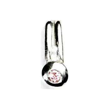 Přívěsek Zlatý přívěsek, bílé zlato,čiré zirkony a růžový zirkon, VP 33