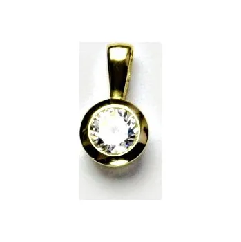 Přívěsek Zlatý přívěsek, žluté zlato, čirý zirkon - VP 137 BZ (zirkon 5,5 mm)