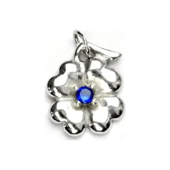 Přívěsek Zlatý přívěsek čtyřlístek, zirkon spinel, bílé i žluté zlato - P 219 (Zlatý čtyřlístek)