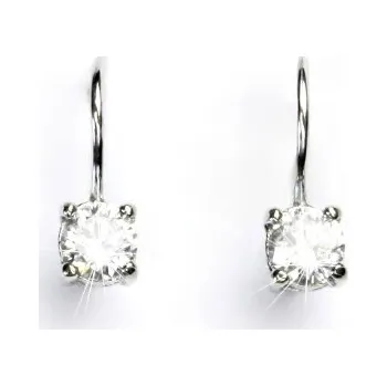 Náušnice Zlaté náušnice, bílé zlato, čiré zirkony - NK 1251