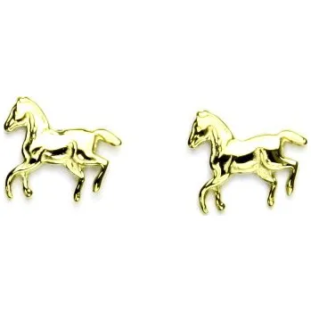 Náušnice Zlaté náušnice, žluté zlato, koníčci, náušnice ze zlata, koně, NŠ 14