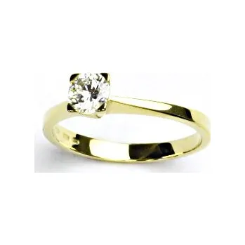 Prsten Zlatý prsten, čirý zirkon, žluté i bílé zlato - T 1223
