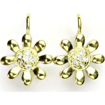 Náušnice Zlaté náušnice, žluté zlato, náušnice se zirkonem, čirý zirkon, VE 143