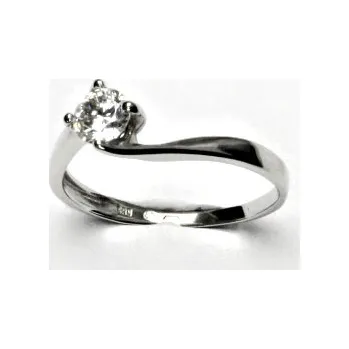 Prsten Zlatý prsten, bílé zlato, čiré zirkony, prstýnek ze zlata, VR 282