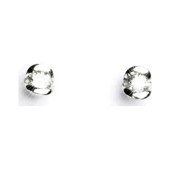 Náušnice Zlaté náušnice, bílé zlato, náušnice se zirkony, čiré zirkony, VE 13