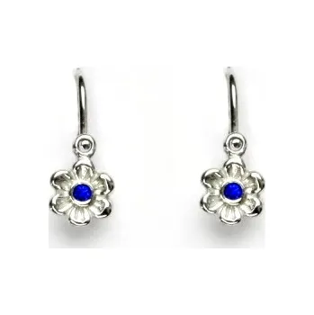 Náušnice Zlaté dětské náušnice, čiré zirkony, bílé zlato, náušnice ze zlata, VE 17