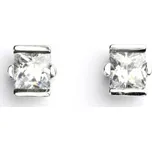 Zlaté náušnice,čiré zirkony, bílé i žluté zlato - VE 16