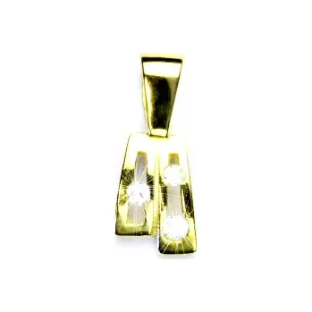 Přívěsek Zlatý přívěsek, žluté zlato , čiré zirkony - VP 132 (zirkony 2 mm)