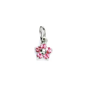 Přívěsek Zlatý přívěsek kytička ,bílé i žluté zlato ,Swarovski krystaly Rose - P 1391 (Zlatá pomněnka)