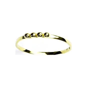 Prsten Zlatý prsten, žluté zlato, prstýnek ze zlata, kuličky, T 805